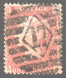 Great Britain Scott 33 Used Plate 184 - SB - Click Image to Close